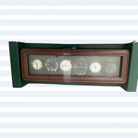 NEW Woodbury Man CASE brown leather watch case with six slots. - Picture 3 of 5